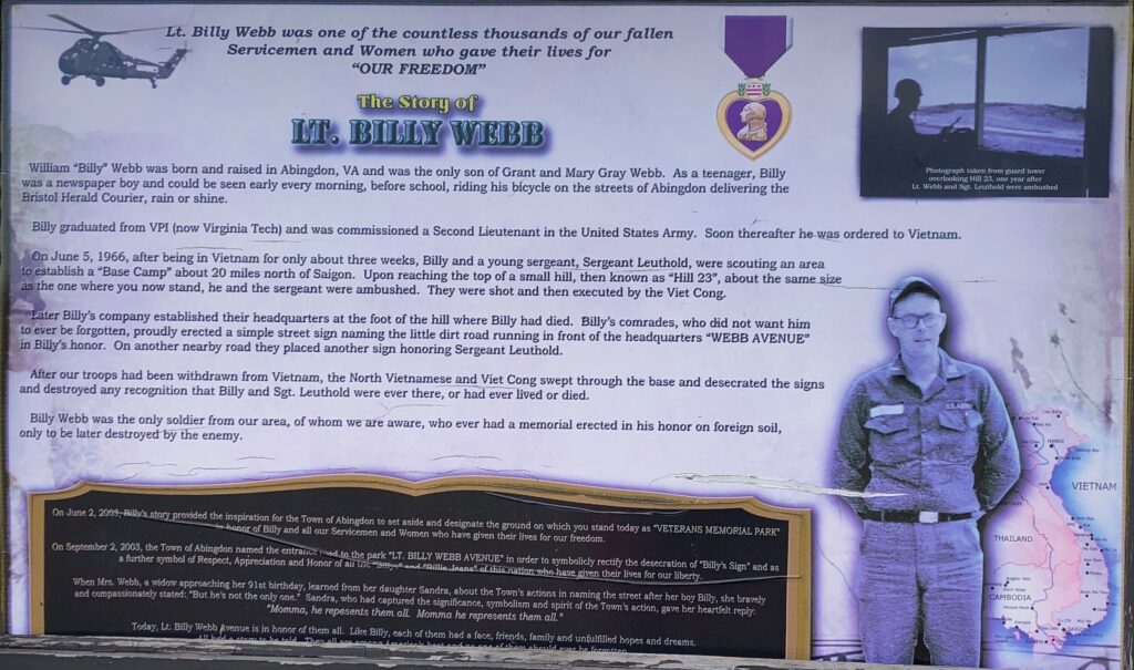 THE STORY OF LT. BILLY WEBB WAR MEMORIAL PLAQUE