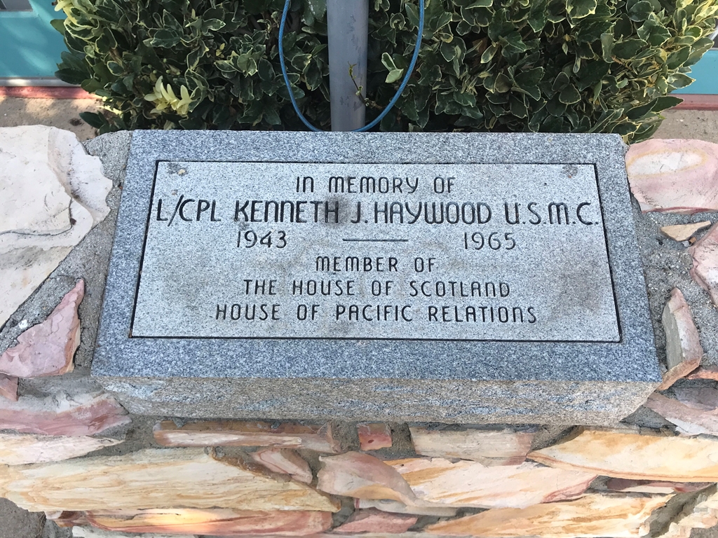 L/CPL KENNETH J. HAYWOOD U.S.M.C. MEMORIAL STONE