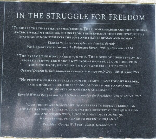 ALL WARS MEMORIAL PLAQUE D