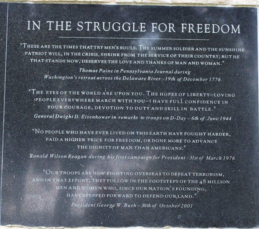 ALL WARS MEMORIAL PLAQUE D