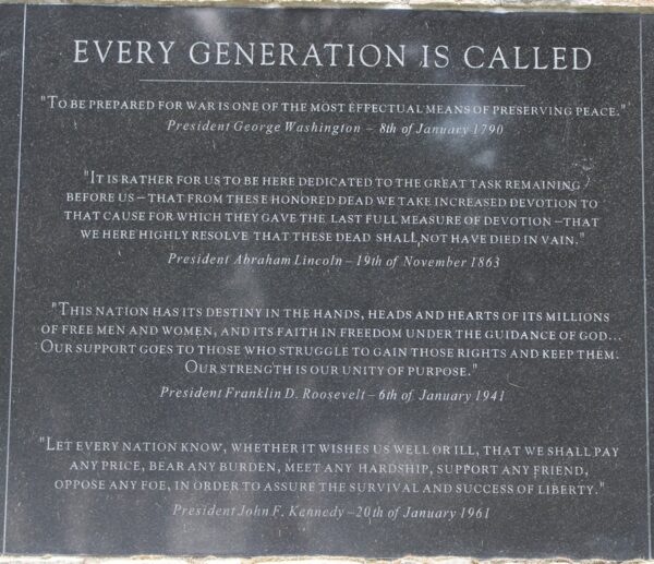 ALL WARS MEMORIAL PLAQUE C