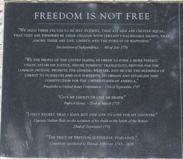 ALL WARS MEMORIAL PLAQUE B