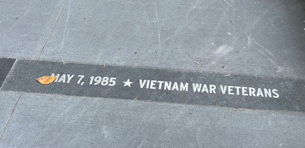 MAY 7, 1985 VIETNAM WAR VETERANS SIDEWALK MEMORIAL