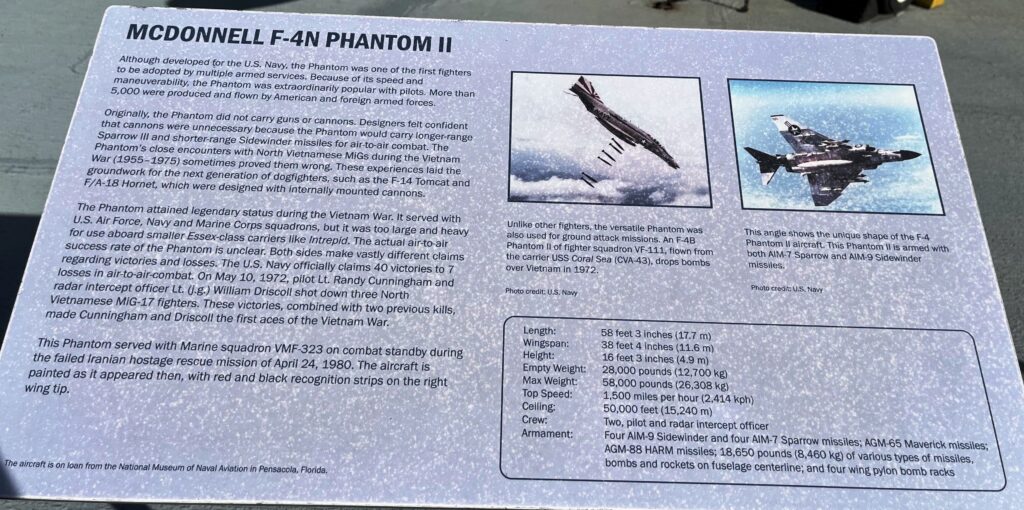 MCDONNELL F-4N PHANTOM II MEMORIAL AIRCRAFT PLAQUE