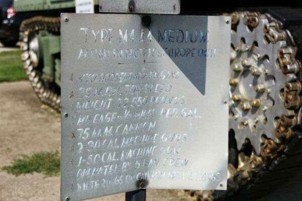 M4A4 MEDIUM SHERMAN TANK MEMORIAL PLAQUE