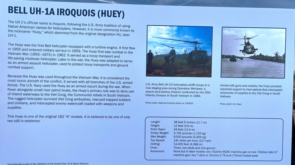 BELL UH-1A IROQUOIS MEMORIAL AIRCRAFT PLAQUE