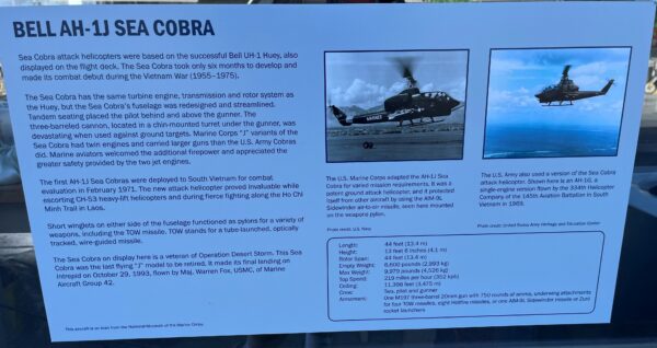 BELL AH-1J SEA COBRA MEMORIAL AIRCRAFT PLAQUE