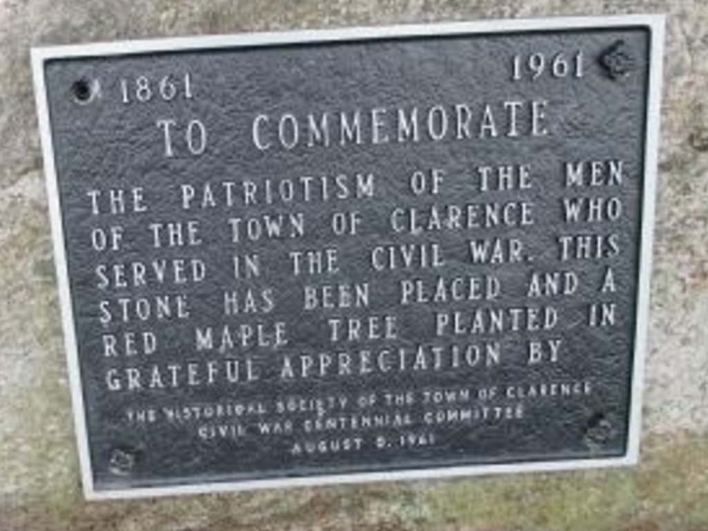 TO COMMEMORATE TOWN OF CLARENCE CIVIL WAR MEMORIAL PLAQUE