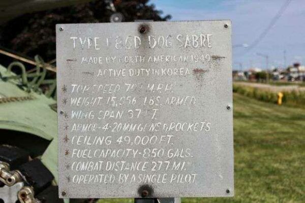 F86D DOG SABRE AIRCRAFT MEMORIAL PLAQUE