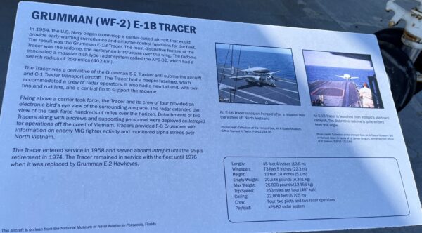 GRUMMAN (WF-2) E-1B TRACER MEMORIAL AIRCRAFT PLAQUE