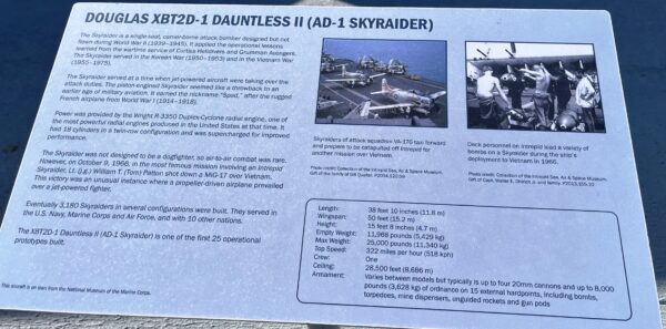 DOUGLAS XBT2D-1 DAUNTLESS II MEMORIAL AIRCRAFT PLAQUE