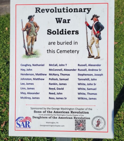REVOLUTIONARY WAR SOLDIERS BURIED IN OAK SPRING CEMETERY MEMORIAL PLAQUE