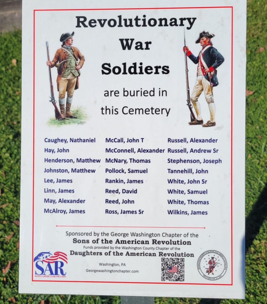 REVOLUTIONARY WAR SOLDIERS BURIED IN OAK SPRING CEMETERY MEMORIAL PLAQUE