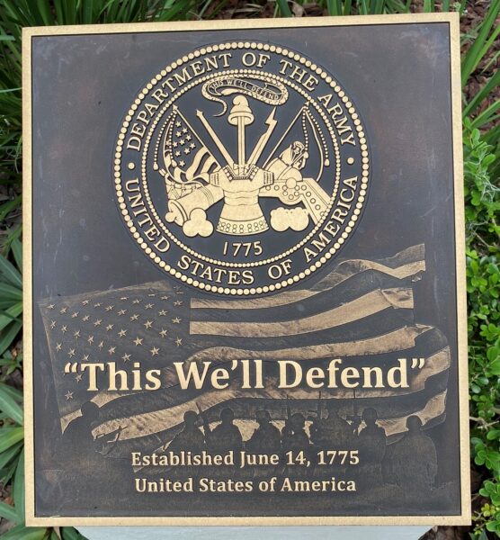 “THIS WE’LL DEFEND” MEMORIAL PLAQUE