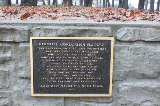 WAR MEMORIAL APPRECIATION PLATFORM PLAQUE