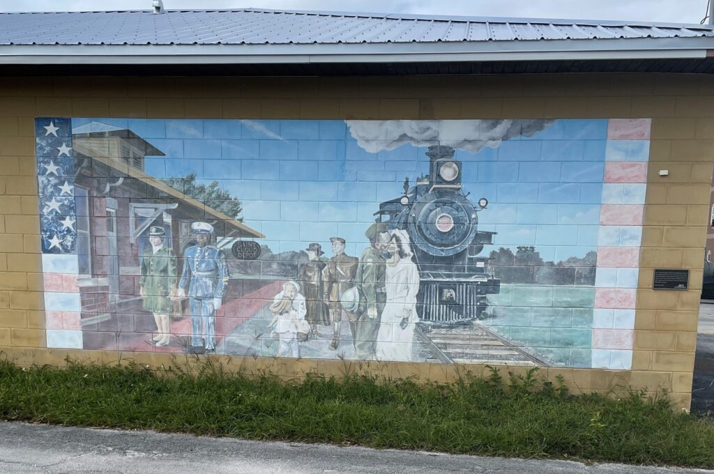 VETERANS OF FOREIGN WARS POST 3227 TRAIN STATION MEMORIAL MURAL
