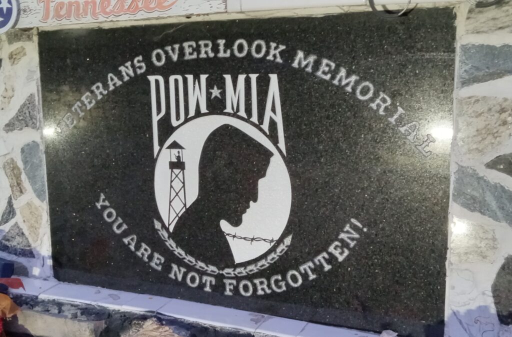 GRAINGER COUNTY VETERANS OVERLOOK MEMORIAL POW MIA PLAQUE