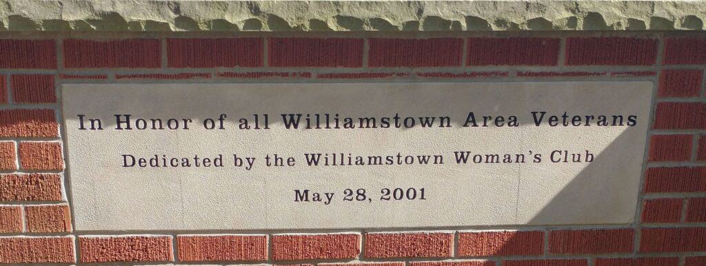 WILLIAMSTOWN AREA VETERANS MEMORIAL STONE