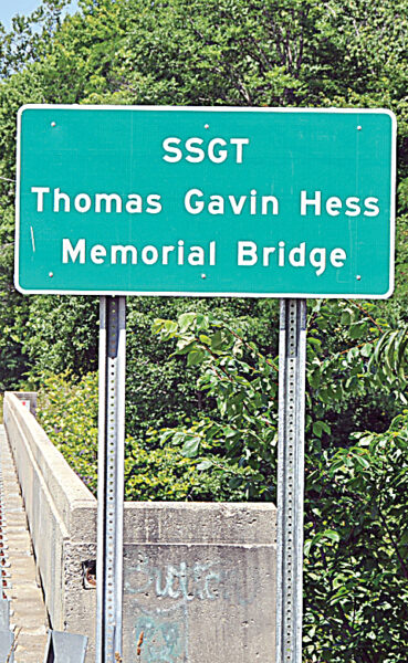 SSGT THOMAS GAVIN HESS MEMORIAL BRIDGE MARKER