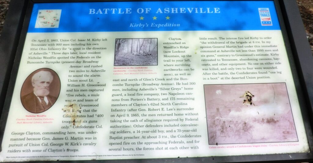 BATTLE OF ASHEVILLE KIRBY’S EXPEDITION MEMORIAL PLAQUE