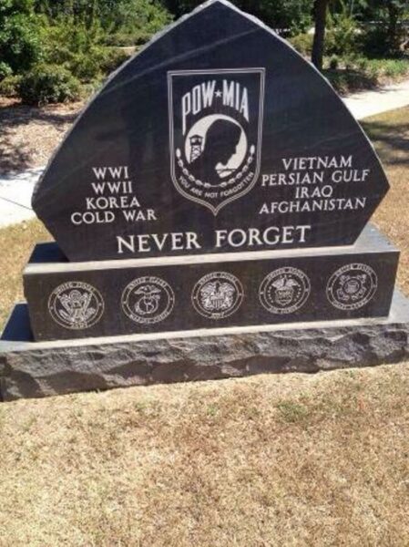 FLORENCE COUNTY NEVER FORGET POW MIA WAR MEMORIAL