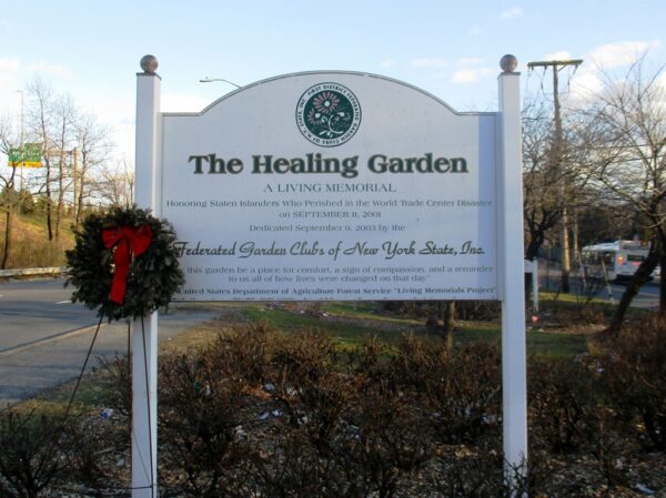 THE HEALING GARDEN SEPTEMBER 11, 2001 MEMORIAL PLAQUE