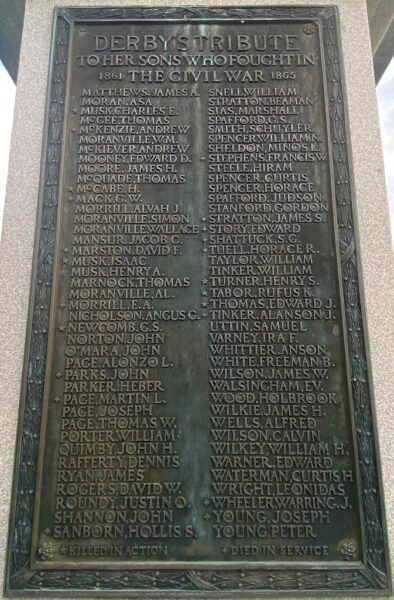 DERBY CIVIL WAR MEMORIAL PLAQUE C