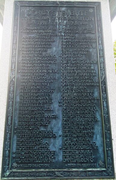 DERBY CIVIL WAR MEMORIAL PLAQUE A