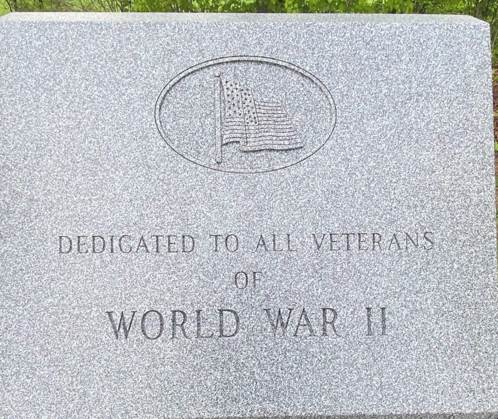 DERBY ALL WORLD WAR II VETERANS MEMORIAL CLOSE-UP