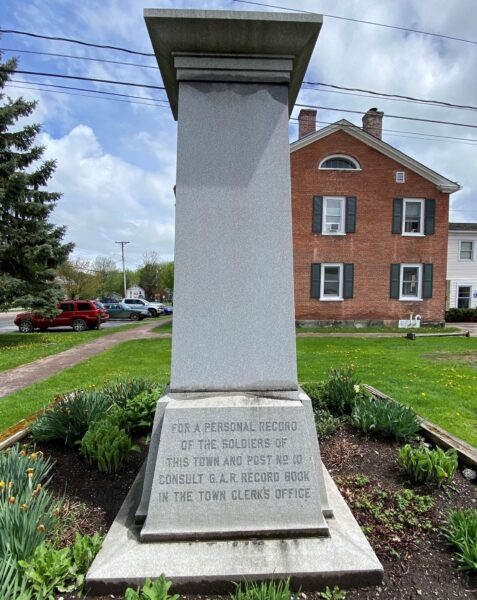 G.A.R. CAMBRIDGE VT. WAR MEMORIAL SIDE C