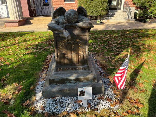 ANGEL IN AGUISH MEMORIAL STATUE