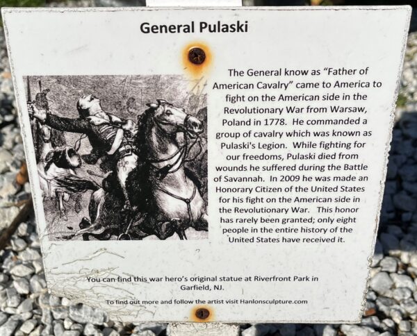GENERAL PULASKI REVOLUTIONARY WAR MEMORIAL PLAQUE