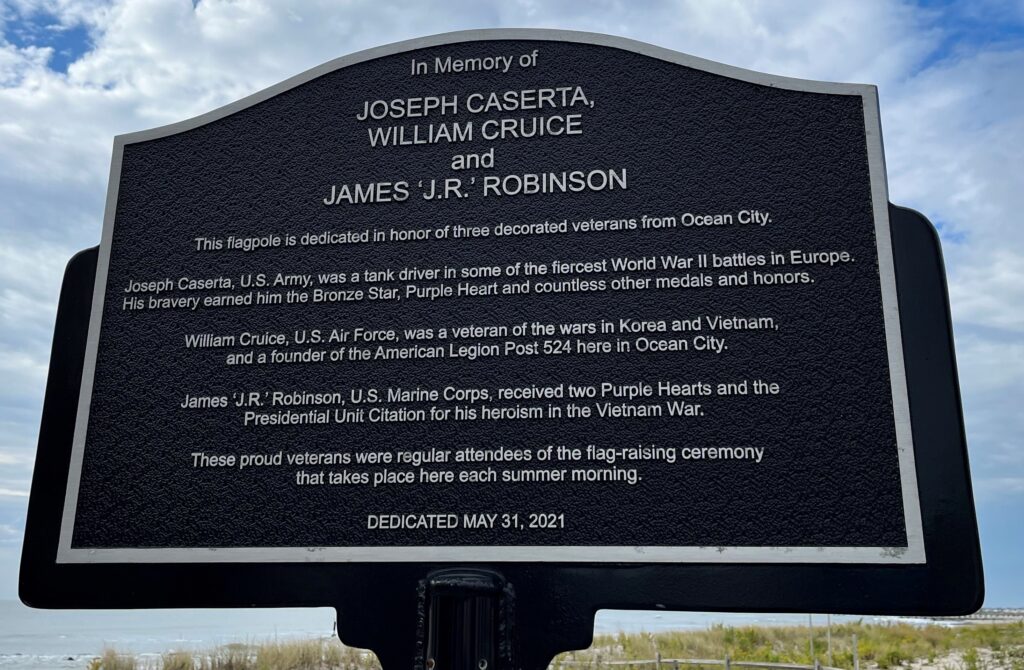 IN MEMORY OF JOSEPH CASERTA, WILLIAM CRUICE AND ‘J.R.’ ROBINS ON MEMORIAL MARKER