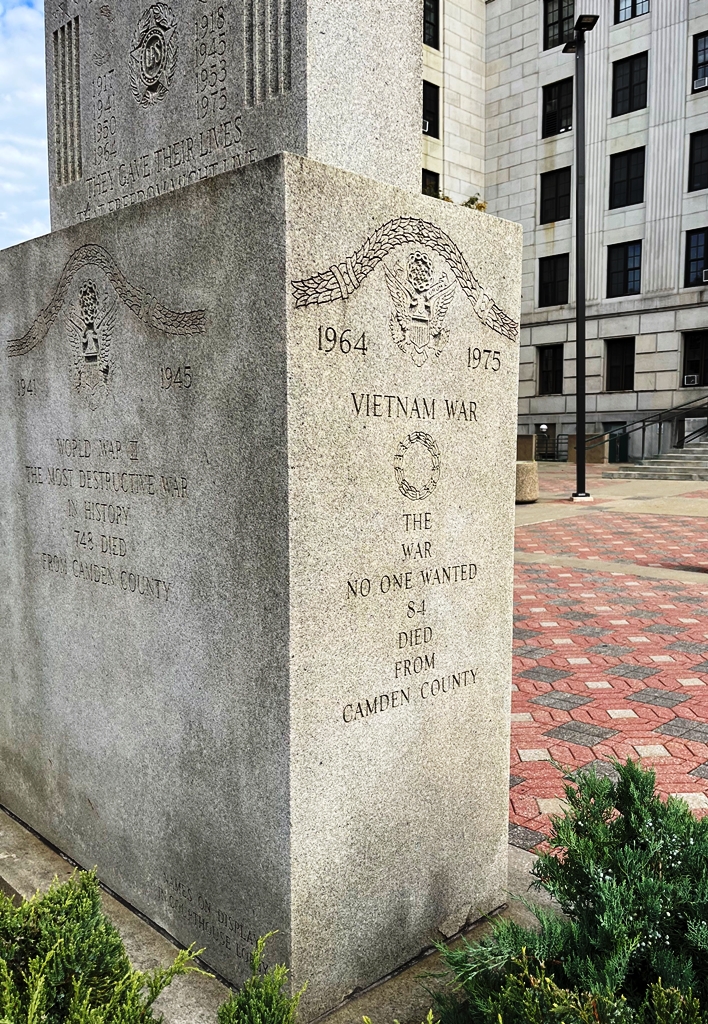 CAMDEN COUNTY, NJ WAR VETERANS MEMORIAL SIDE D