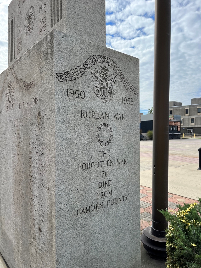 CAMDEN COUNTY, NJ WAR VETERANS MEMORIAL SIDE C
