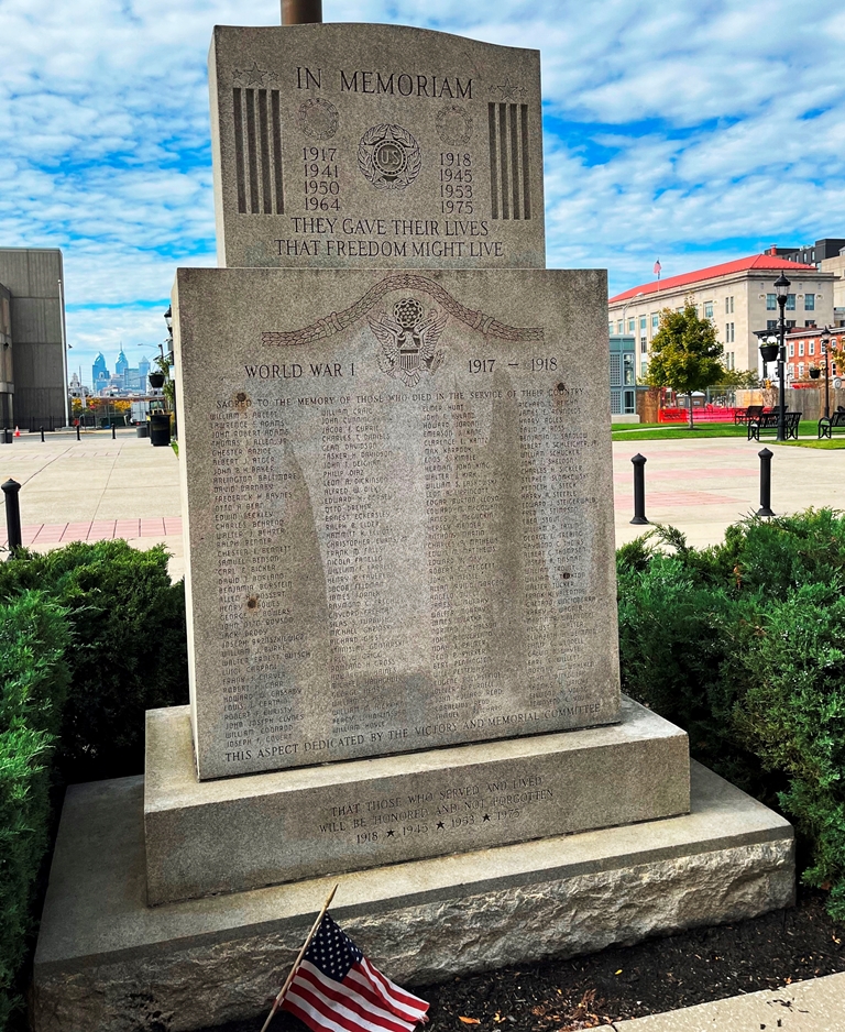 CAMDEN COUNTY, NJ WAR VETERANS MEMORIAL SIDE A