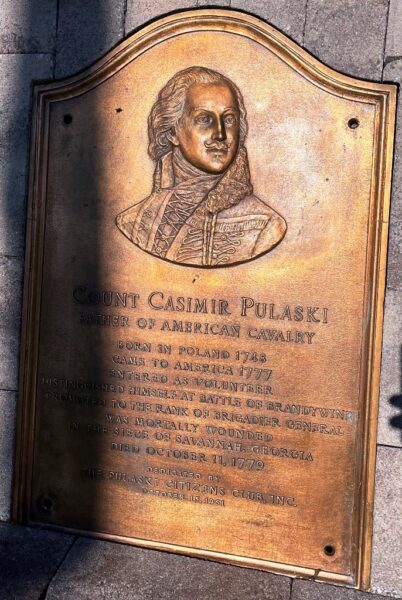 PERTH AMBOY COUNT CASIMIR PULASKI REVOLUTIONARY WAR MEMORIAL PLAQUE