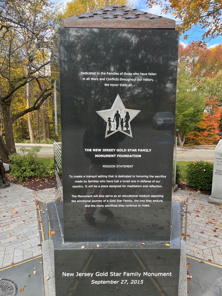THE NEW JERSEY GOLD STAR FAMILY MONUMENT SIDE A