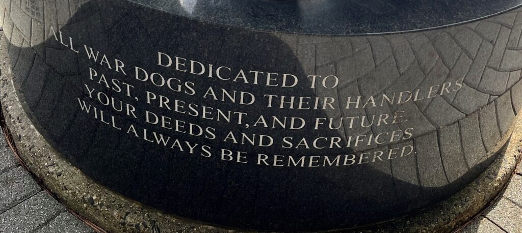 UNITED STATES WAR DOG MEMORIAL STATE OF NEW JERSEY STONE