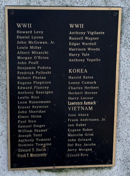 CITIZENS OF LONG BRANCH LEST WE FORGET WAR MEMORIAL PLAQUE B