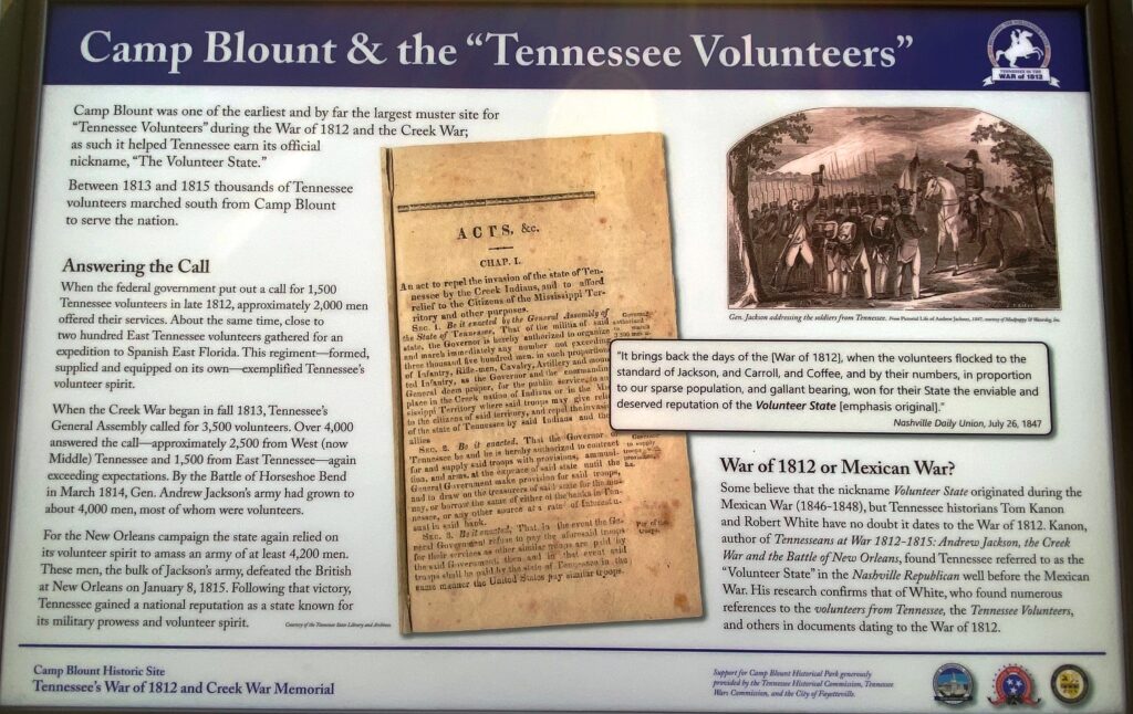 CAMP BLUNT & THE “TENNESSEE VOLUNTEERS” MEMORIAL PLAQUE