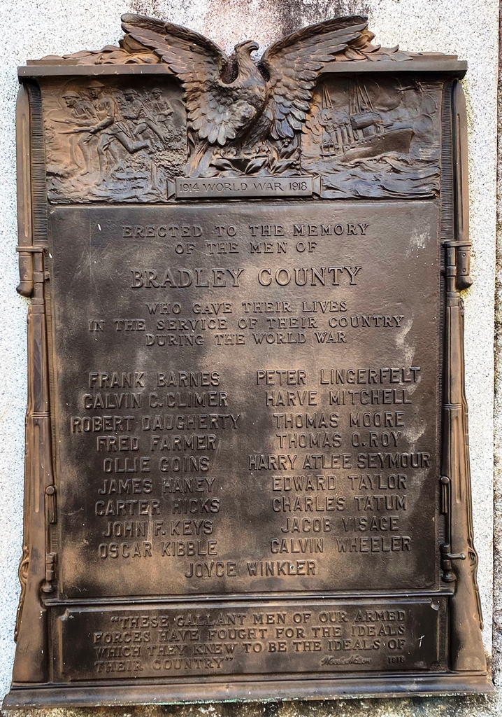 BRADLEY COUNTY WORLD WAR MEMORIAL PLAQUE