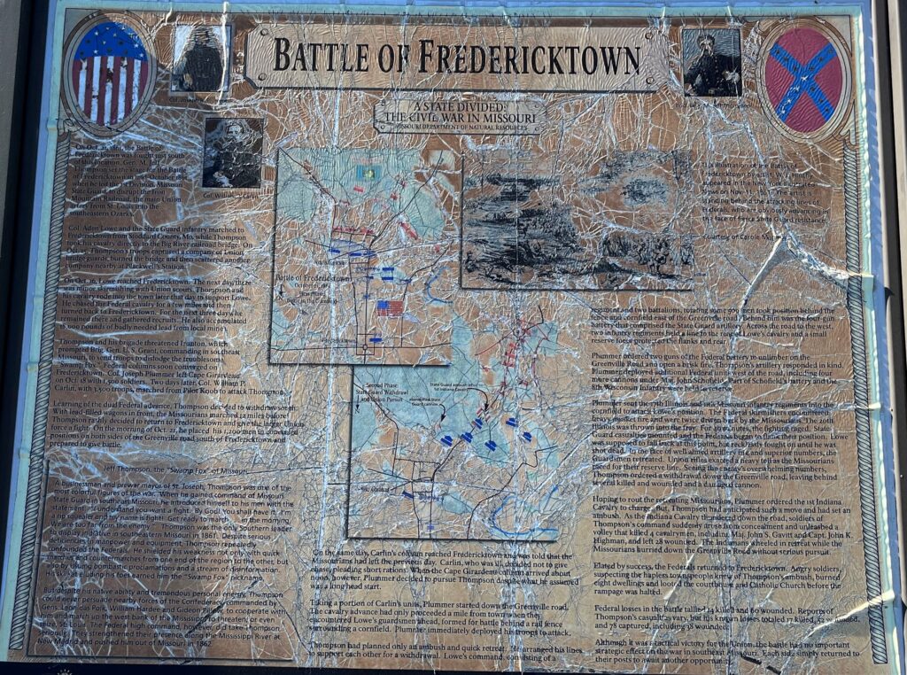 BATTLE OF FREDERICKTOWN WAR MEMORIAL PANEL