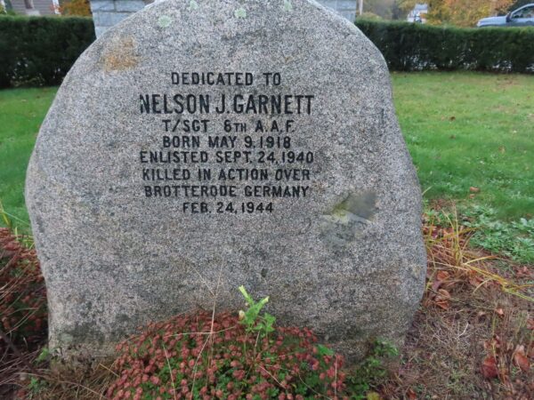 NELSON J. GARNETT WAR MEMORIAL ROCK