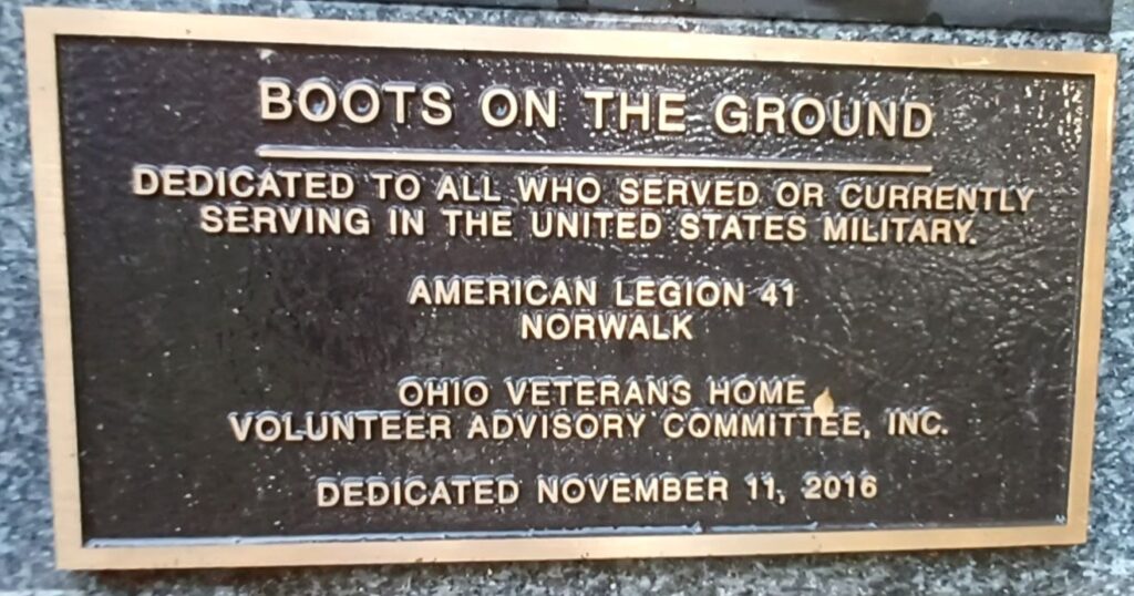 BOOTS ON THE GROUND VETERANS MEMORIAL PLAQUE