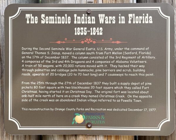 THE SEMINOLE INDIAN WARS IN FLORIDA 1835-1842 MEMORIAL