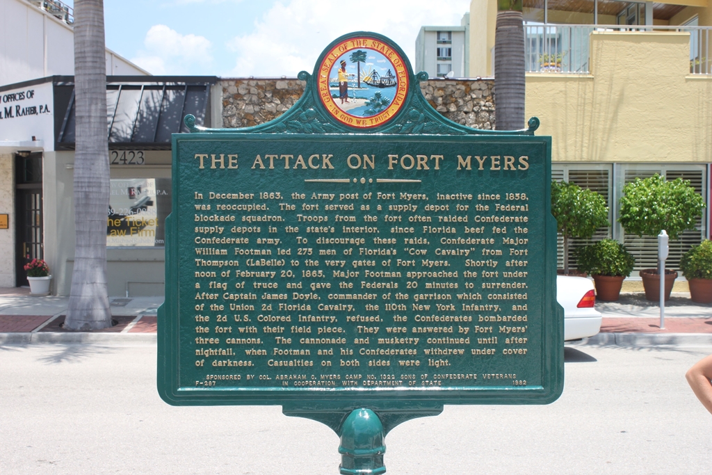 THE ATTACK ON FORT MYERS MEMORIAL MARKER