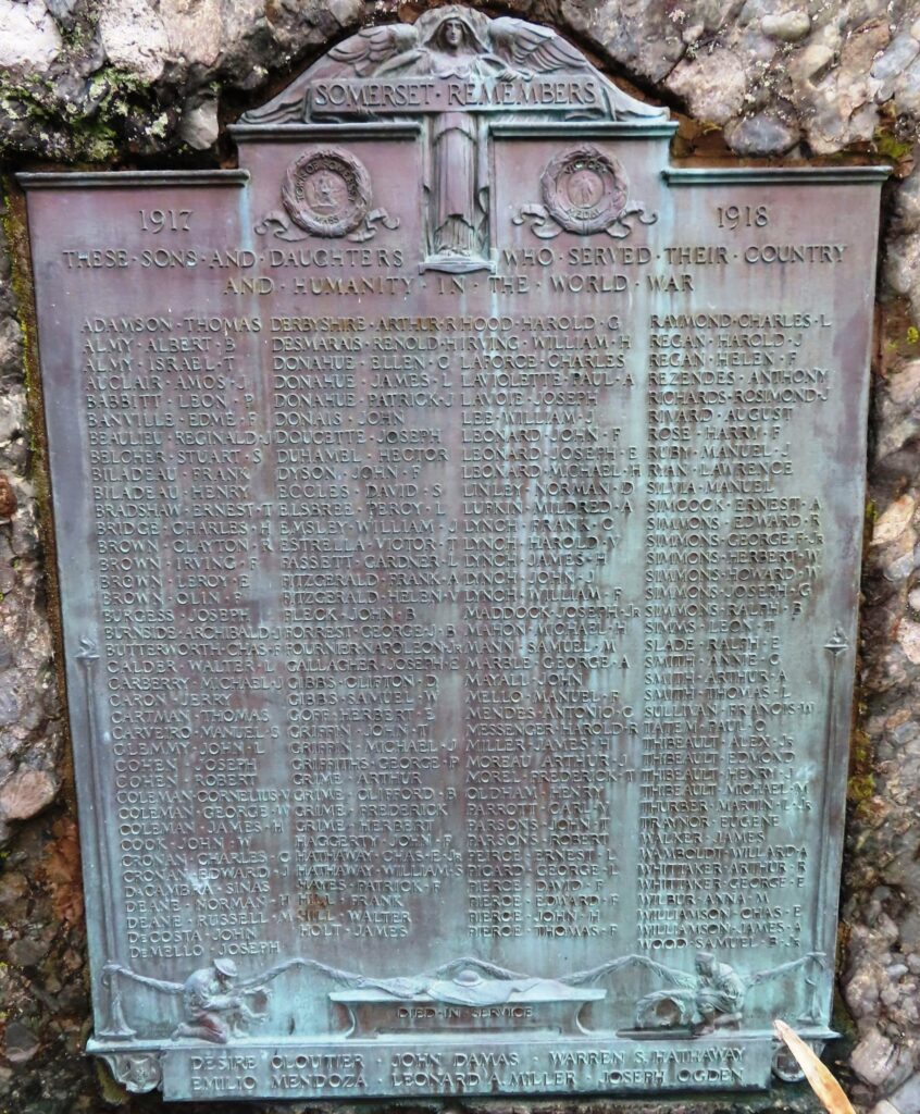 SOMERSET WORLD WAR I MEMORIAL PLAQUE