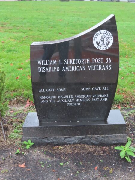 WILLIAM L. SUKEFORTH POST 36 DAV WAR MEMORIAL