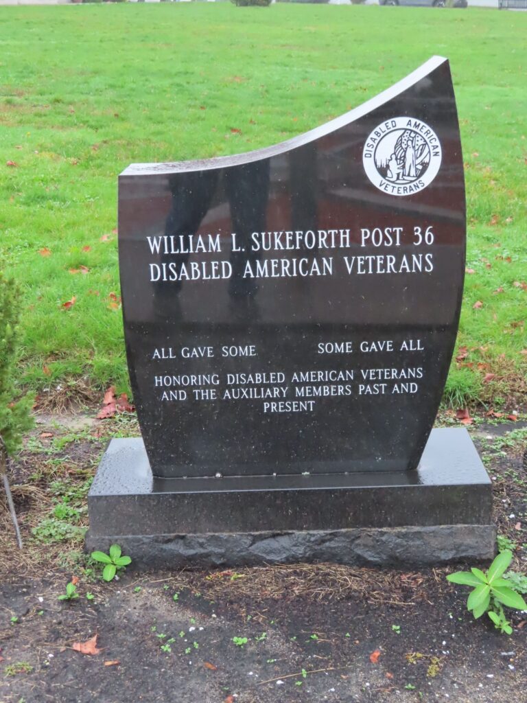 WILLIAM L. SUKEFORTH POST 36 DAV WAR MEMORIAL